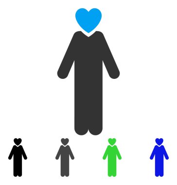 Aşık adam düz simgesi