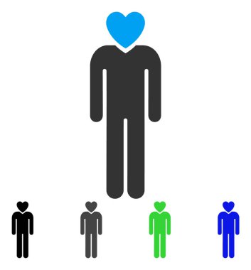 Aşık adam düz simgesi