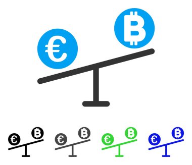 Bitcoin Euro piyasa düz simgesi salıncaklar
