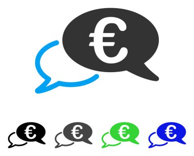 Avrupa sohbet düz simgesi