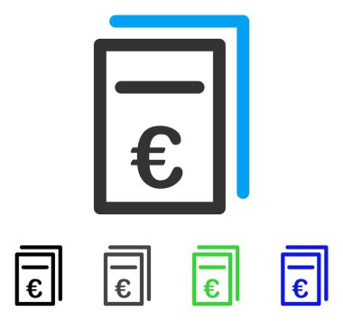Belgeler düz simgesini fiyatlandırma euro