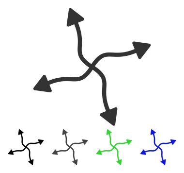 Eğri ok düz simgesi