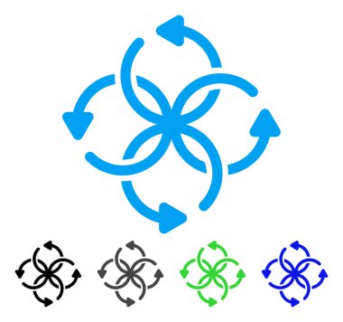 Düğüm döndürme düz simgesi