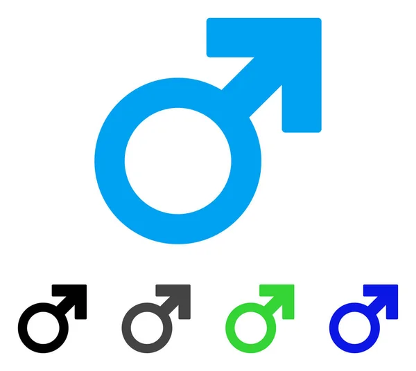 Símbolo masculino ícone plano — Vetor de Stock