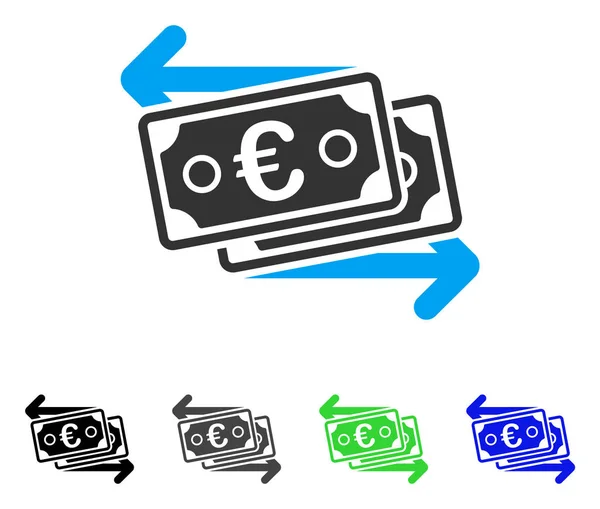 Variation des billets en euros Icône plate — Image vectorielle