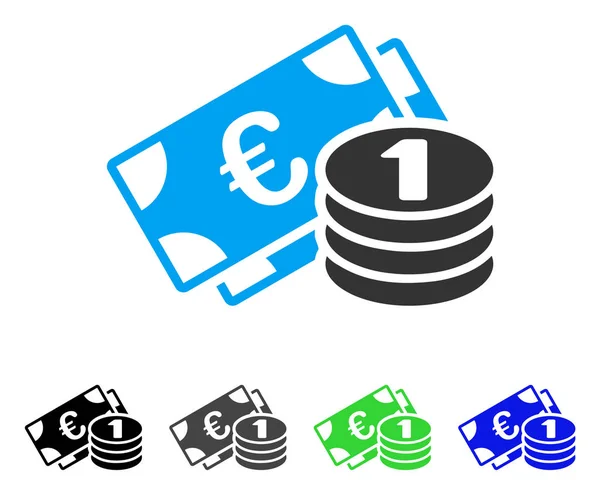 Euro Cash Flat Icône — Image vectorielle