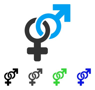 Heteroseksüel sembol düz simgesini