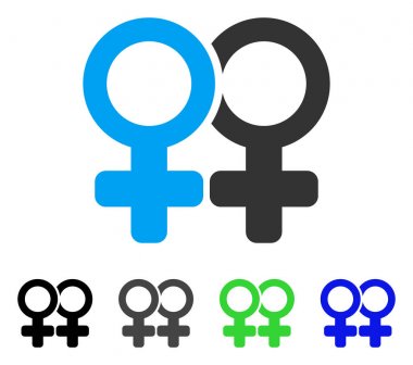 Lesbi Çift düz simgesi