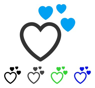 Sevgi kalpleri düz simgesi