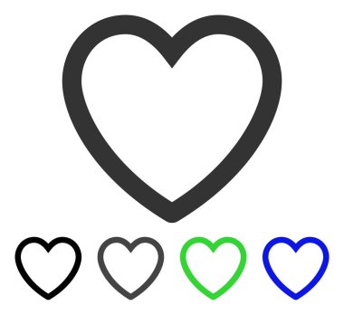 Aşk kalp düz simgesi