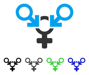 Polyandry düz simgesi