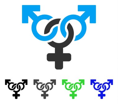 Polyandry düz simgesi