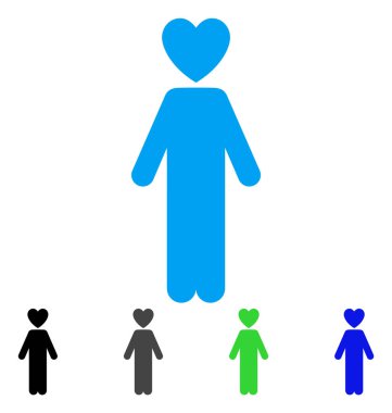 Aşık adam düz simgesi