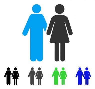 Evli çift düz simgesi