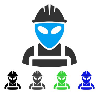 Yabancı işçi düz simgesi