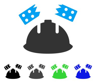 Tuğla kask kaza düz simgesi