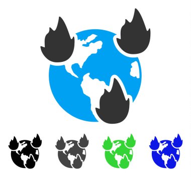 Dünya afetler düz simgesi