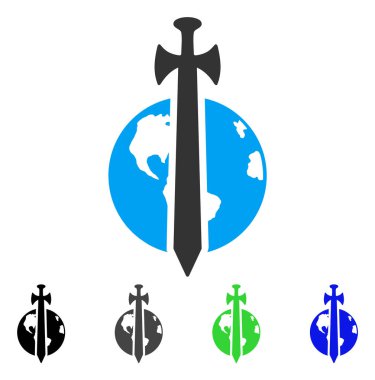 Dünya askeri koruma düz simgesi