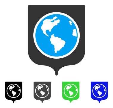 Dünya kalkan düz simgesi