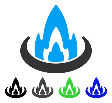 Yangın yeri düz simgesi