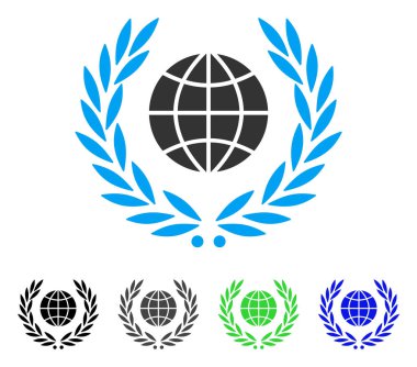 Küresel amblemi düz simgesi