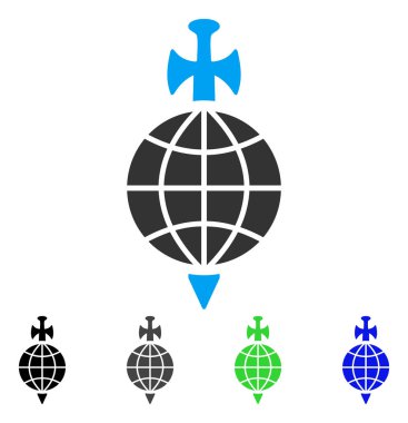 Küresel güvenlik düz simgesi