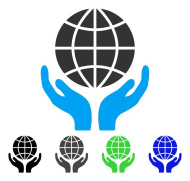 Küresel eller düz simgesi