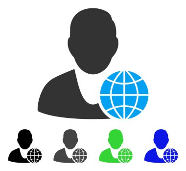 Genel Müdür düz simgesi