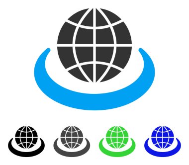 küresel ağ düz simgesi