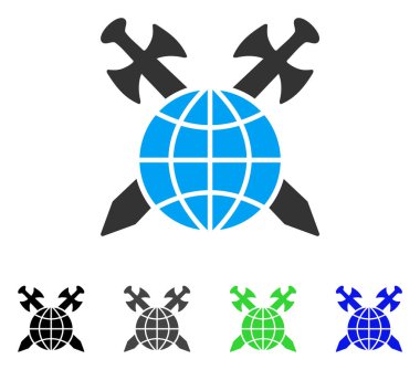 Küresel koruma düz simgesi