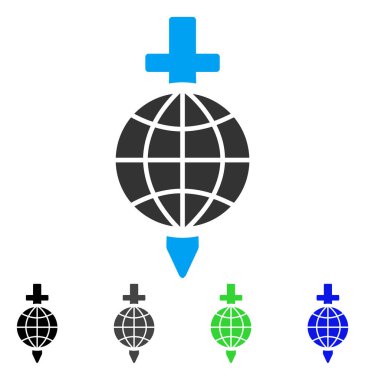 Küresel güvenlik düz simgesi