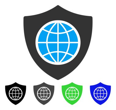 Küresel kalkan düz simgesi