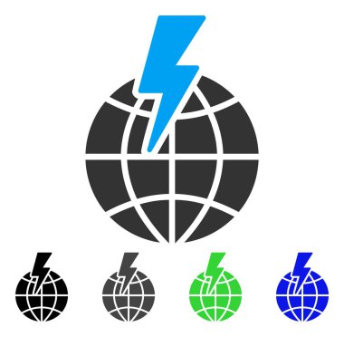 Küresel şok düz simgesi