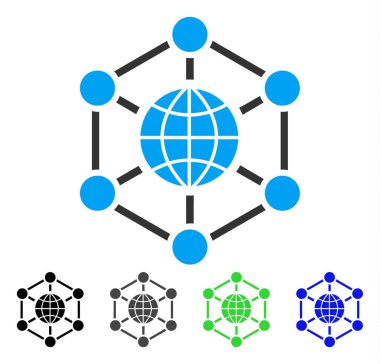 Küresel Web düz simgesi