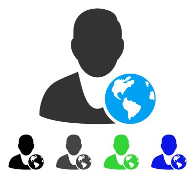 Uluslararası Yöneticisi düz simgesi