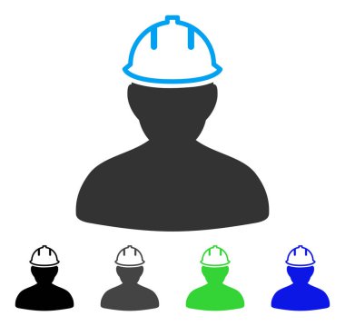 Kişi işçisi düz simgesi