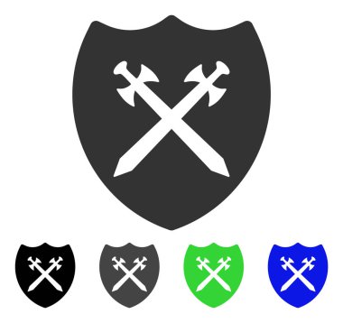 Güvenlik kalkanı düz simgesi