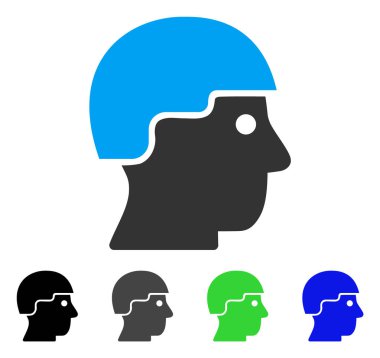 Asker kask düz simgesi