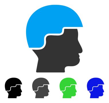 Asker kask düz simgesi