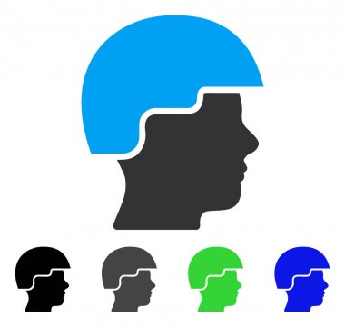 Asker kask düz simgesi