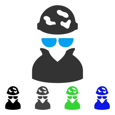 Benekli casus düz simgesi