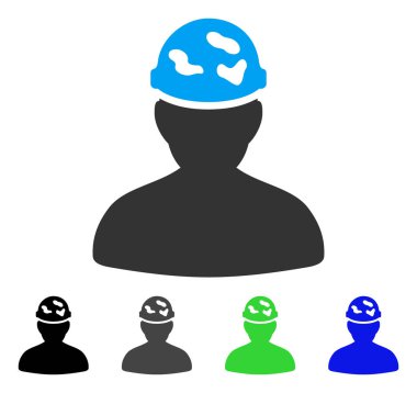 Benekli kask düz simgesinin altındaki asker