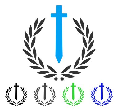 Kılıç onur Embleme düz simgesi