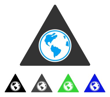 Terra üçgen düz simgesi