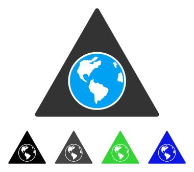 Terra üçgen düz simgesi