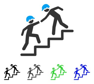 İşçiler düz simgesi yardım