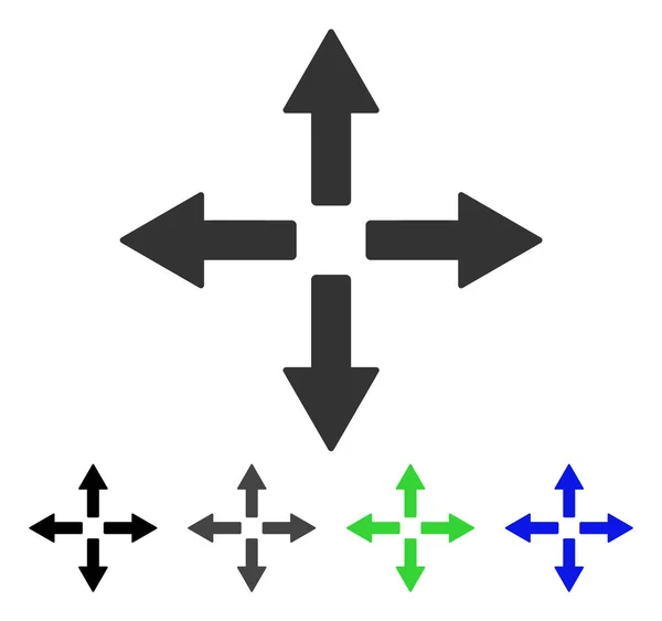 Pijlen platte pictogram uitvouwen — Stockvector