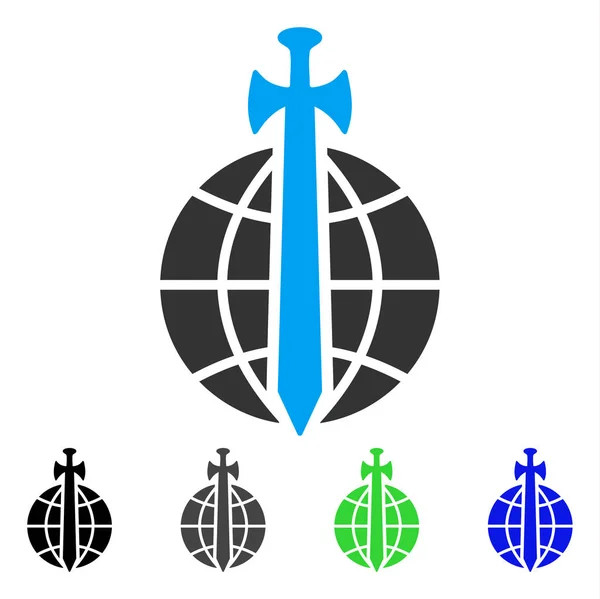 Global Guard Flat Icono — Archivo Imágenes Vectoriales