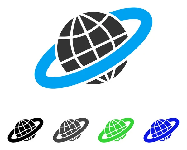 Planetaire Ring platte pictogram — Stockvector