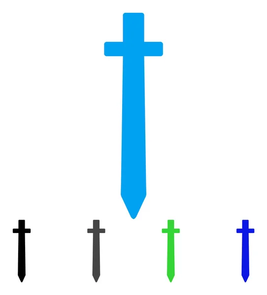 Épée symbolique Icône plate — Image vectorielle